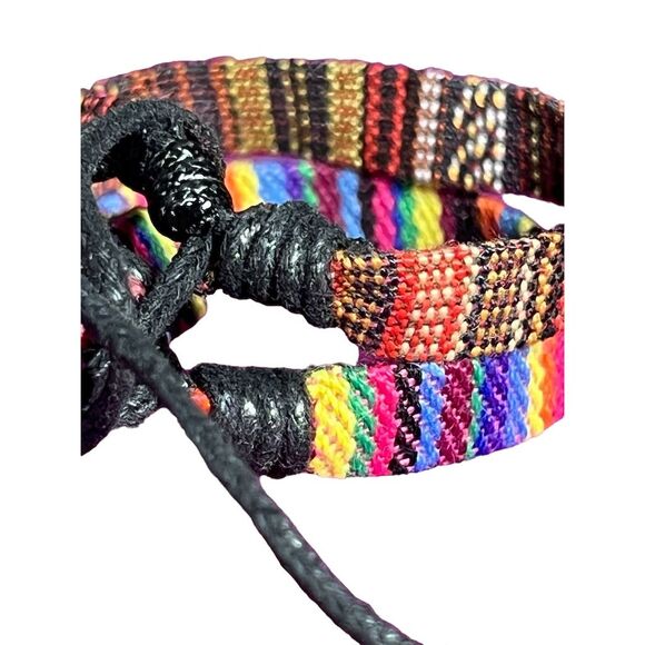 Boho Beach Bracelets Set of 2 Adjustable Multicolor - Picture 5 of 6